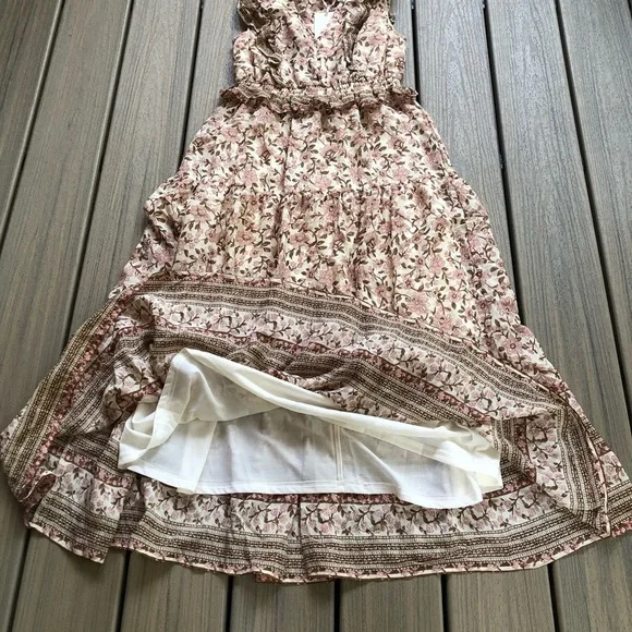 NWT By The River Floral Print V-neck Maxi Dress Size S - Picture 7 of 11